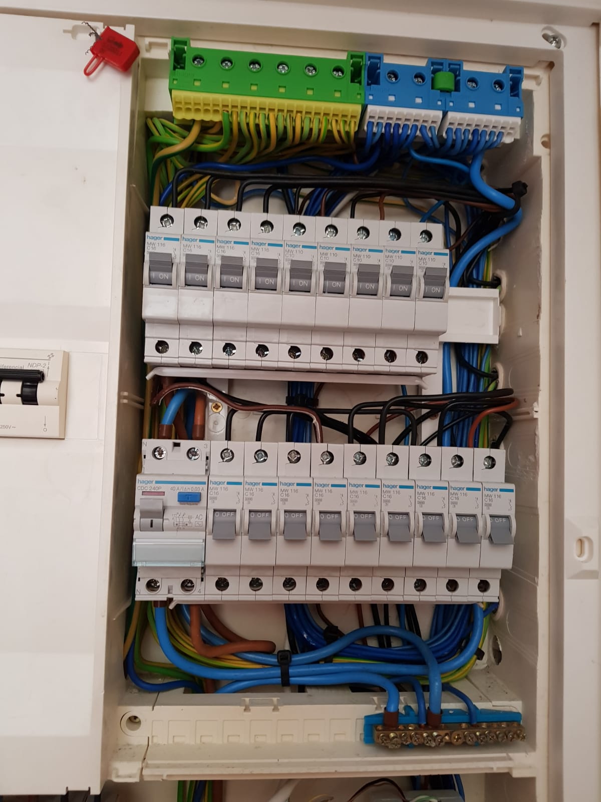 Quadro de distribuição de energia residencial